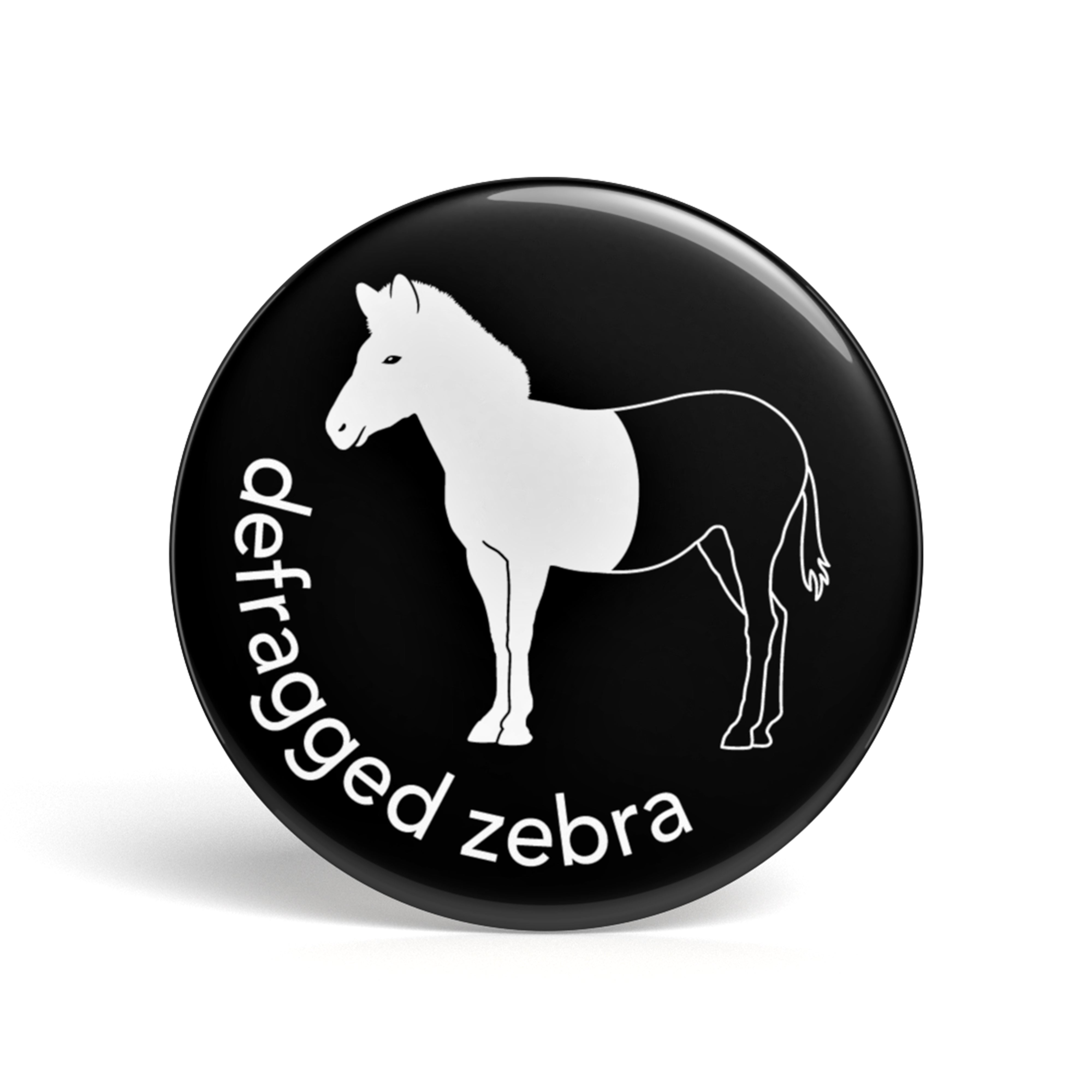Geek Button Defragged Zebra : 1 Button