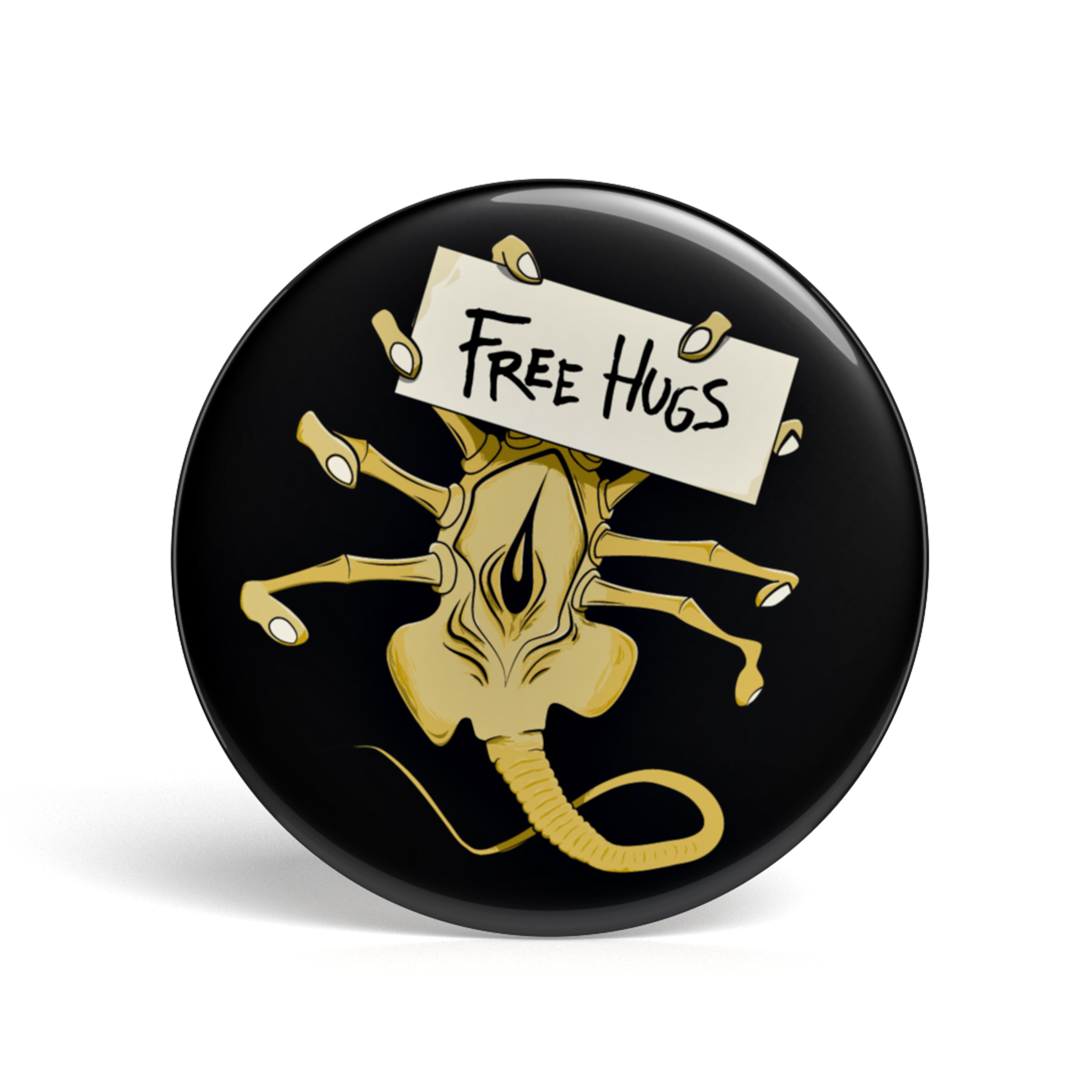 Geek Button Free Hugs Facehugger : 1 Button