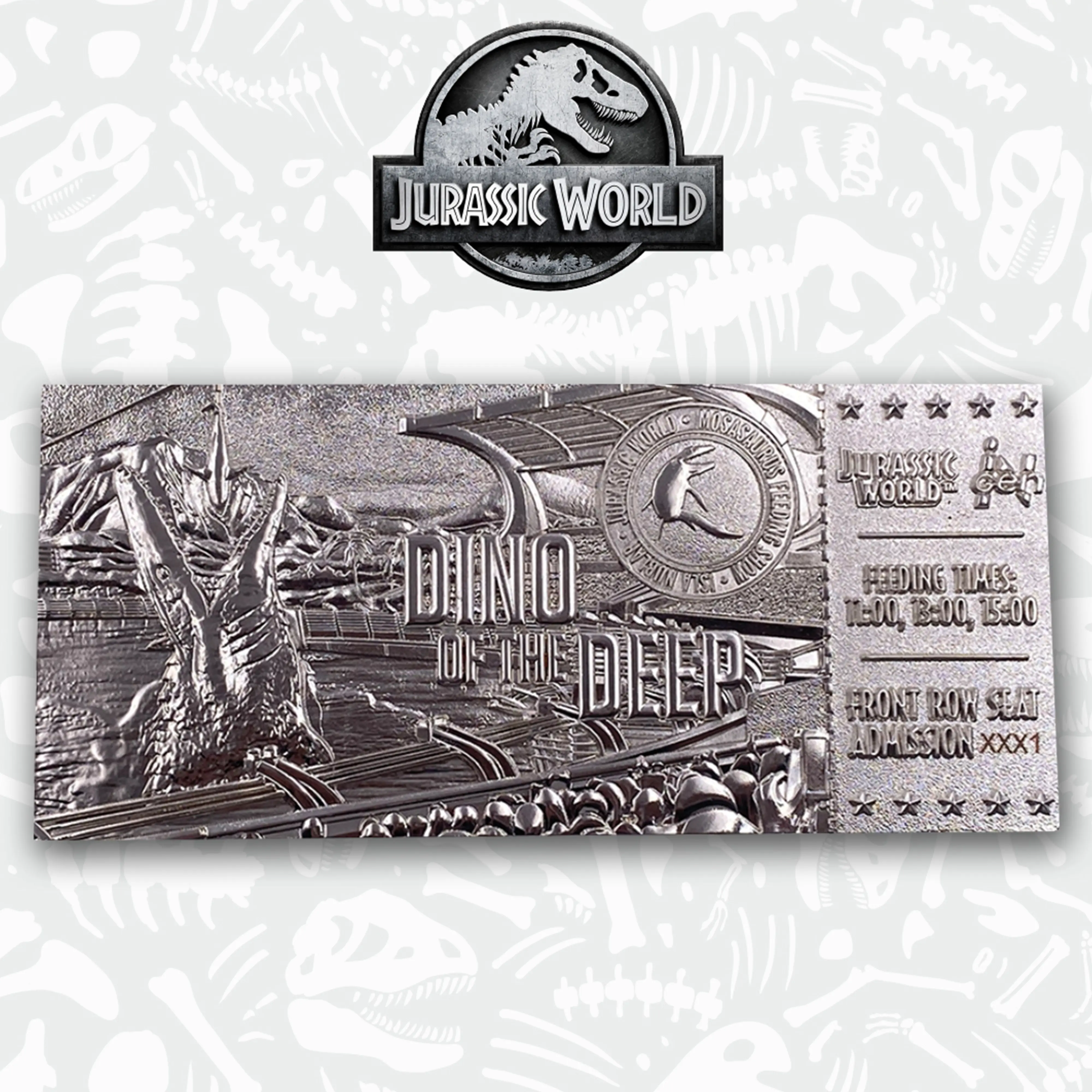 Jurassic World Limited Edition Silber Mosasaurus Ticket