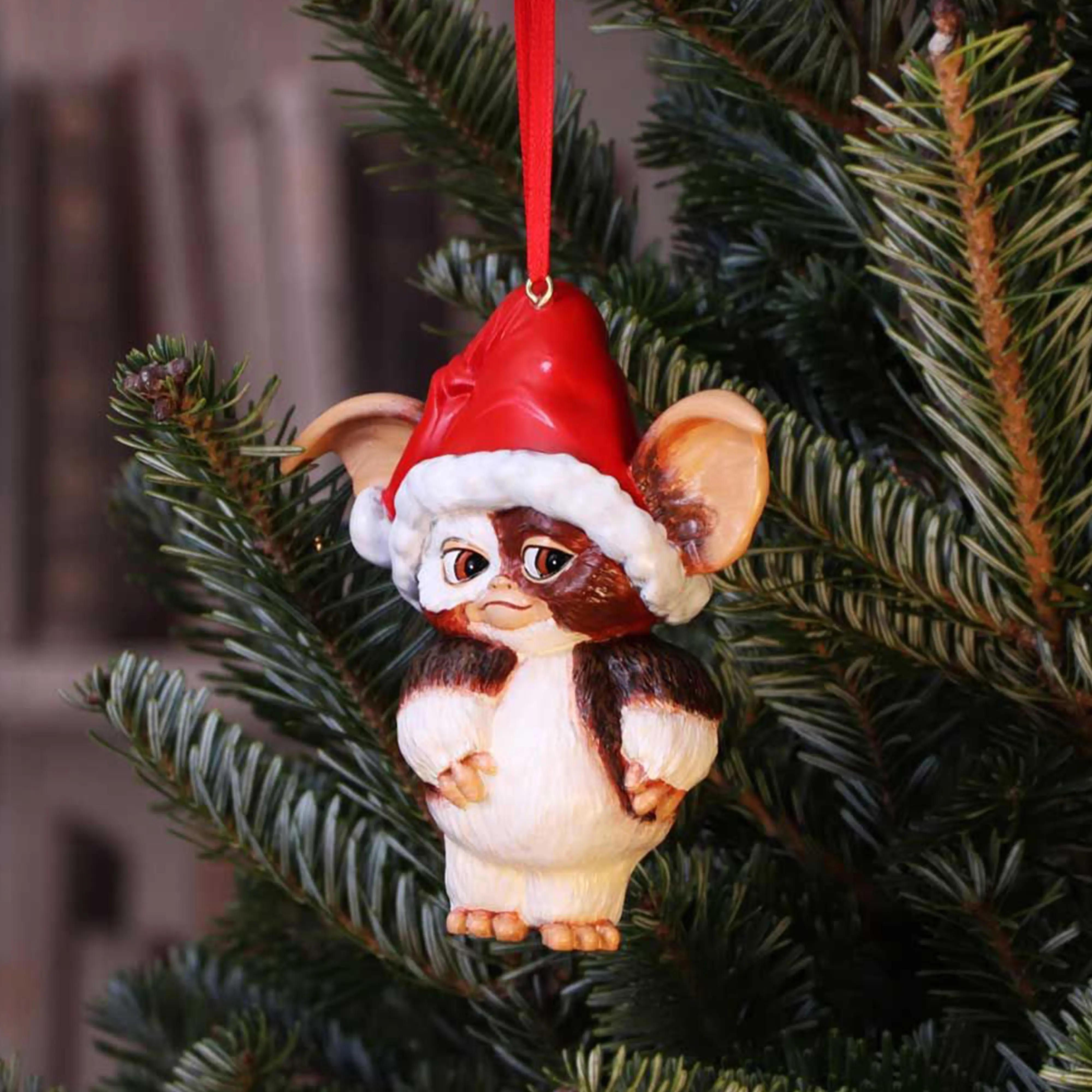 Gremlins Christbaumschmuck : Gizmo mit Weihnachtsmütze