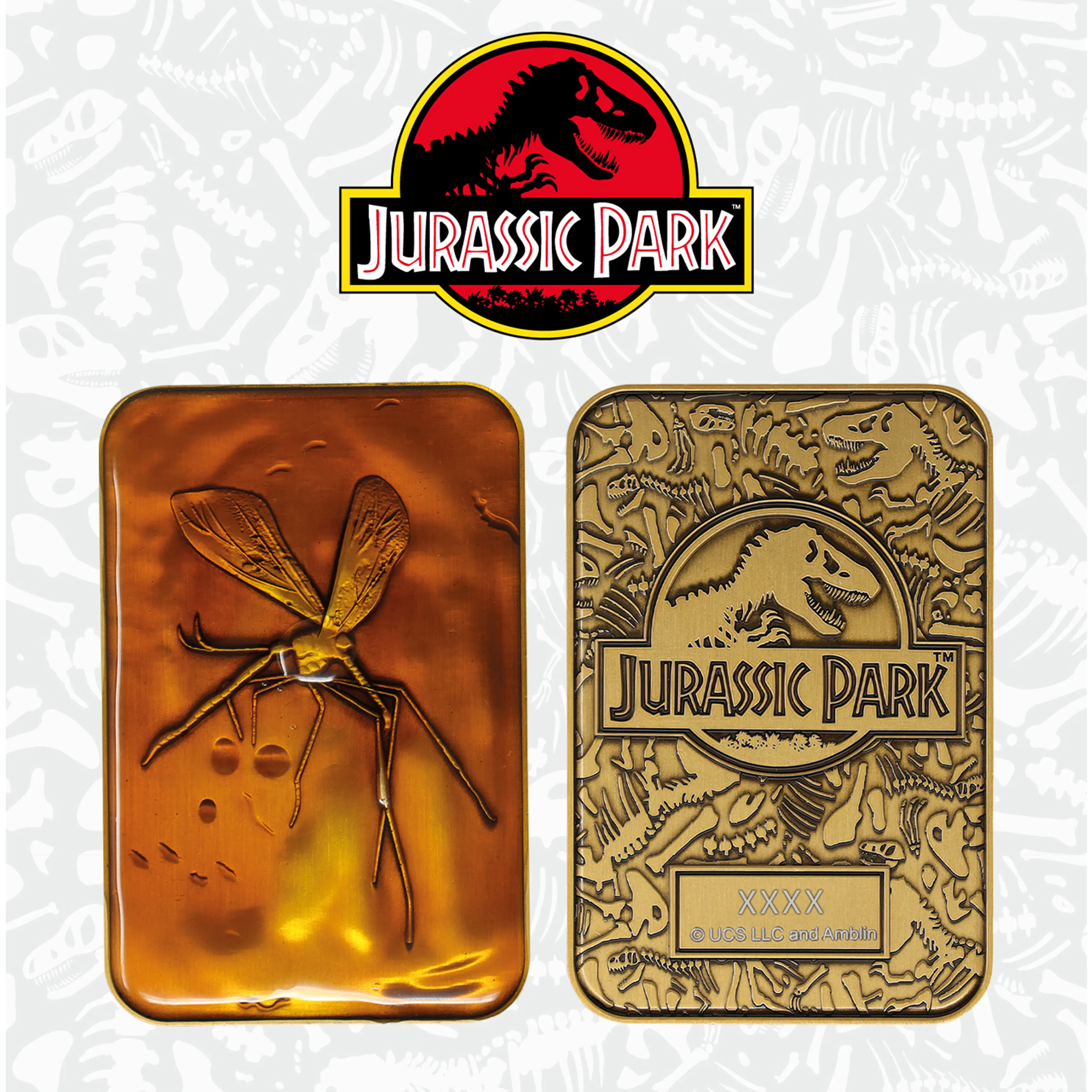 Jurassic Park Limited Edition Metalbarren Mücke in Bernstein