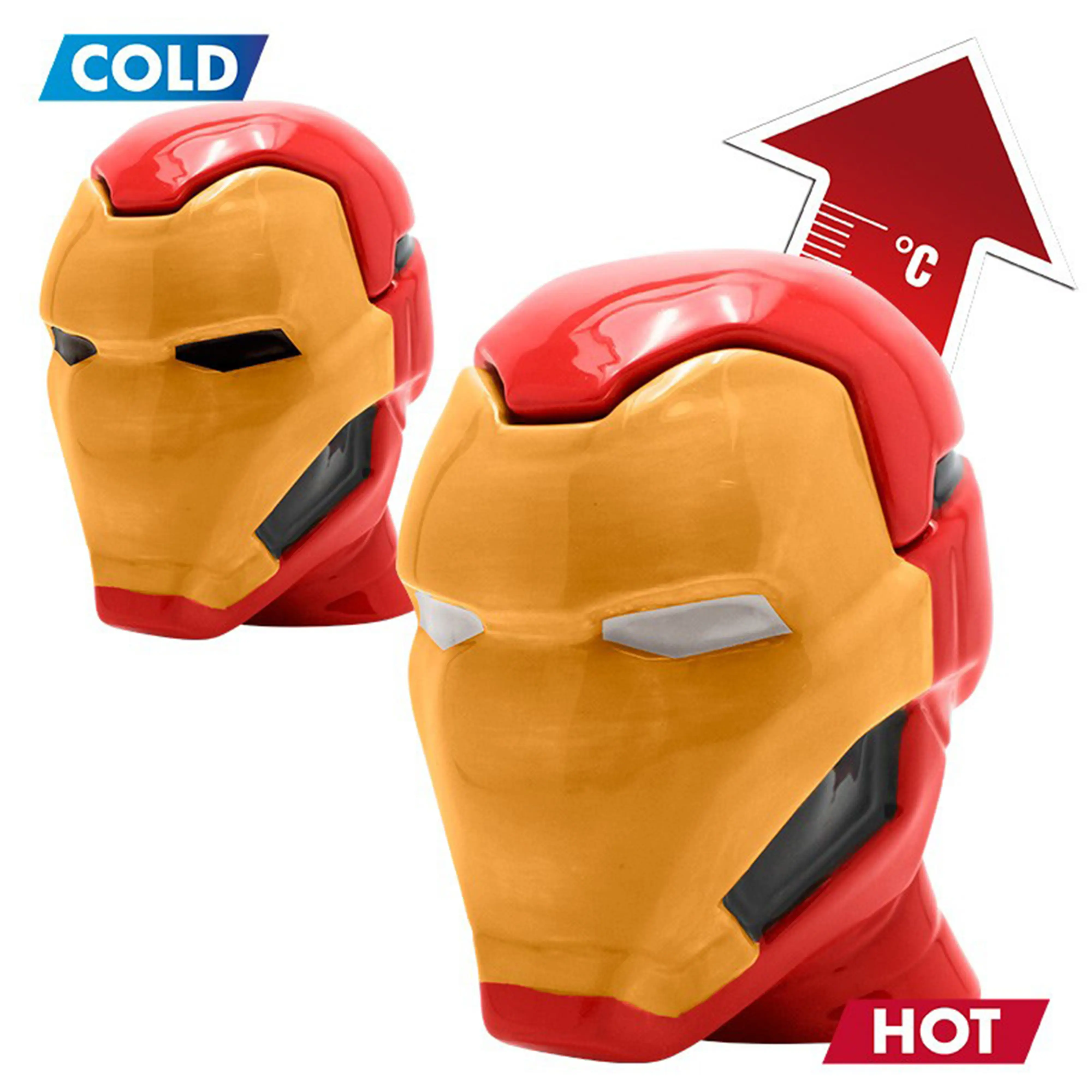 Marvel Iron Man 3D Becher mit Thermo-Effekt