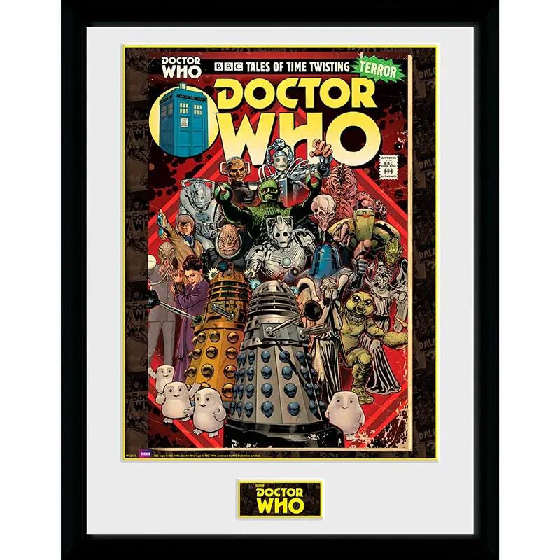 GBeye Doctor Who Gerahmtes Poster "Villains Comics"