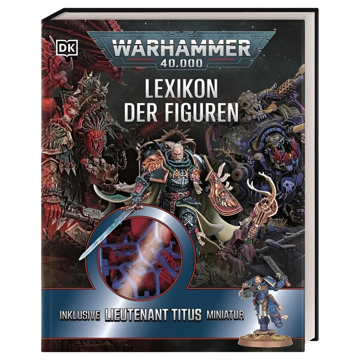 Warhammer 40.000 Lexikon der Figuren mit Leutnant Titus Miniatur