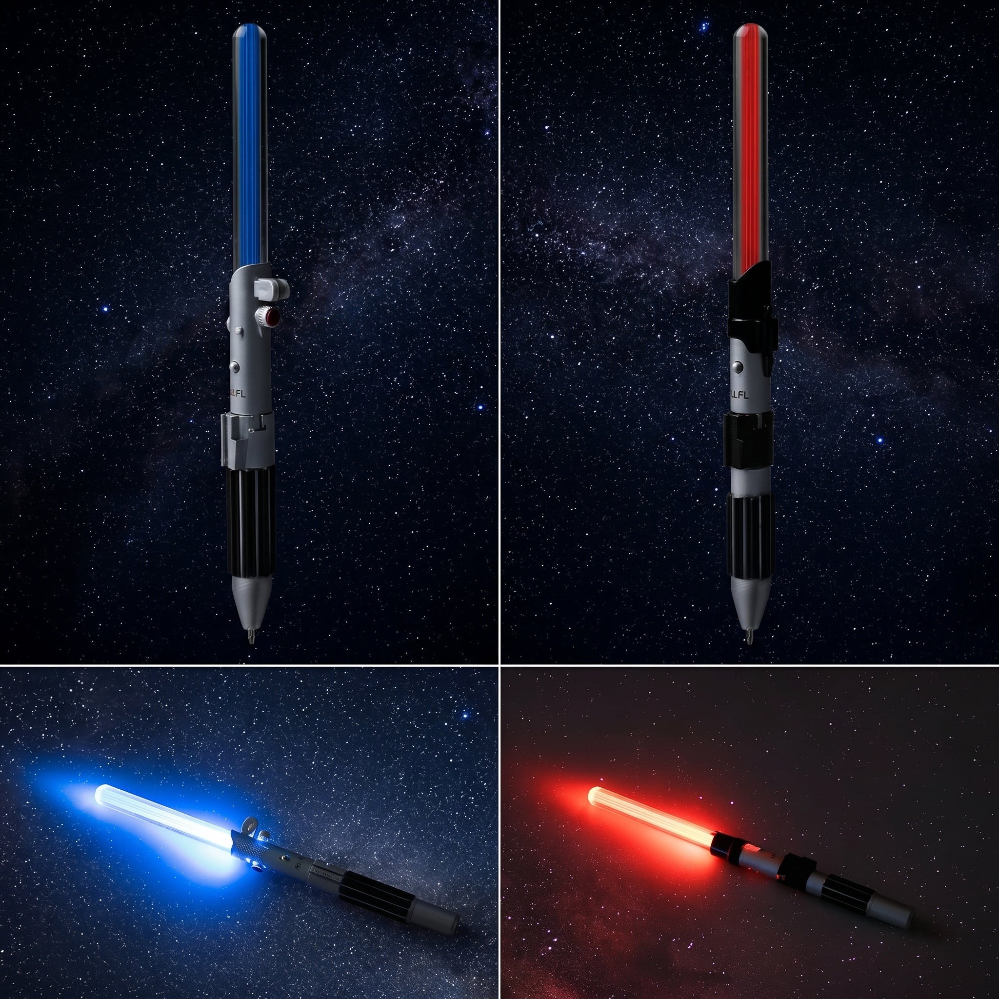 Grupo Erik Star Wars Laserschwert Kugelschreiber mit Licht Merch | 2 Stifte aus Metall mit schwarze Tinte in Geschenkbox - Schöne Kugelschreiber Stifte Star Wars Geschenke Fanartikel