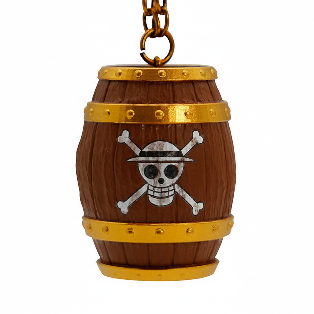 One Piece Piratenfass Schlüsselanhänger